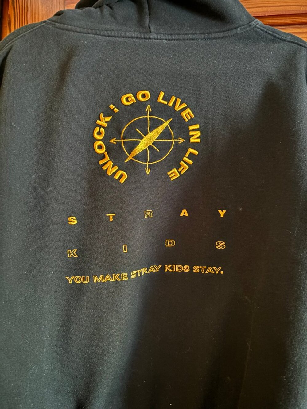 Stray Kids Official UNLOCK: GO LIVE IN LIFE hoodie, black, OS/L